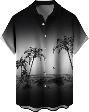 Tropical Shirts Button Down Holiday Casual Hawaiian Short Sleeve Men Loose Beach Shirts