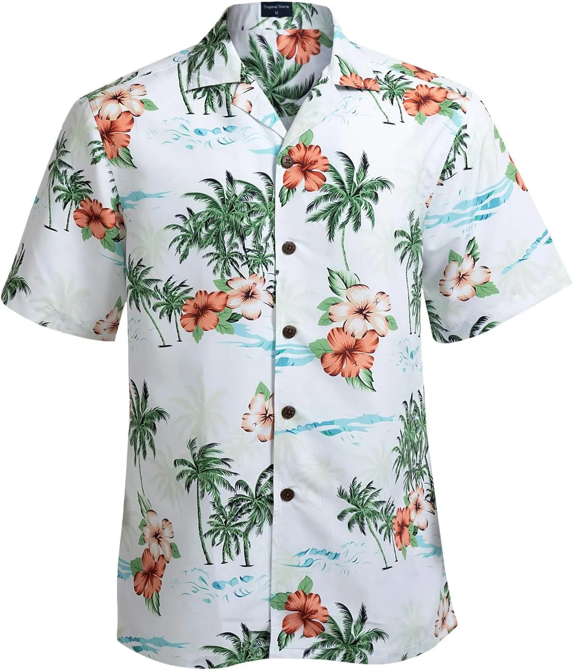Tropical Storm Hawaiian Shirts for Men Short Sleeve Regular Fit Mens Floral Shirts
