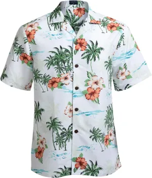 Tropical Storm Hawaiian Shirts for Men Short Sleeve Regular Fit Mens Floral Shirts
