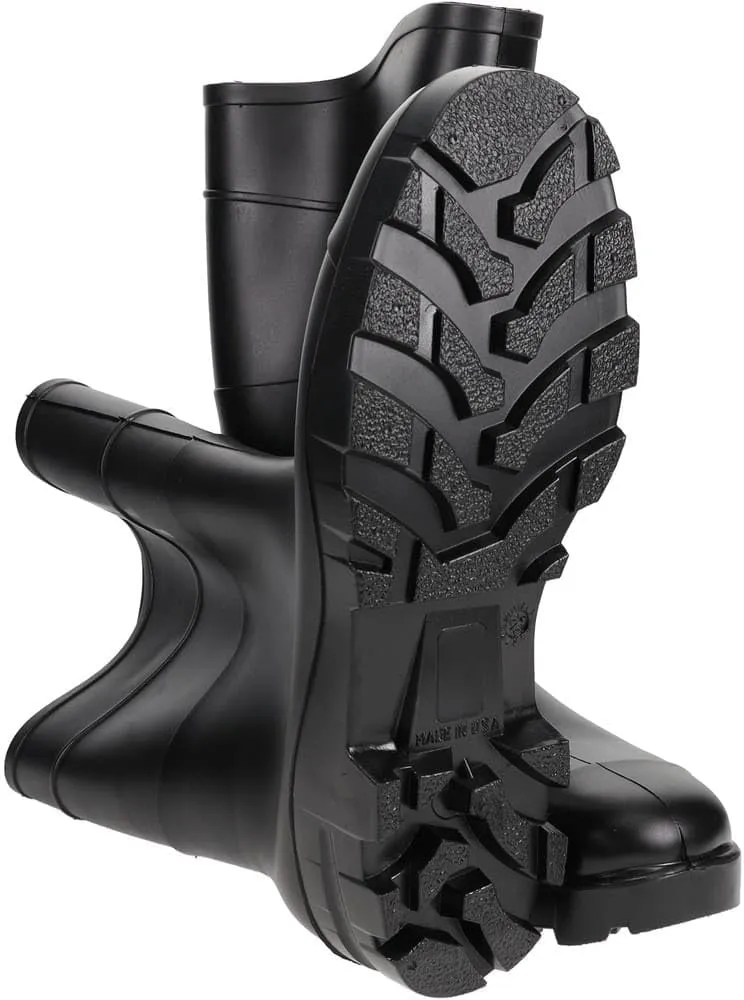 Value Slip-Resistant Black PVC Work Boots: Plain Toe, 1 Pair