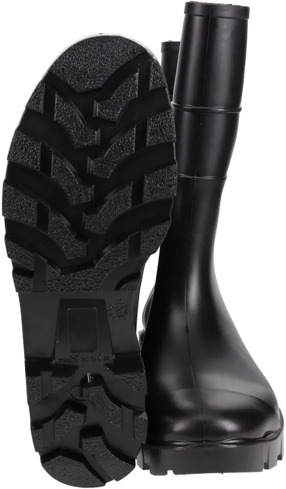 Value Slip-Resistant Black PVC Work Boots: Plain Toe, 1 Pair