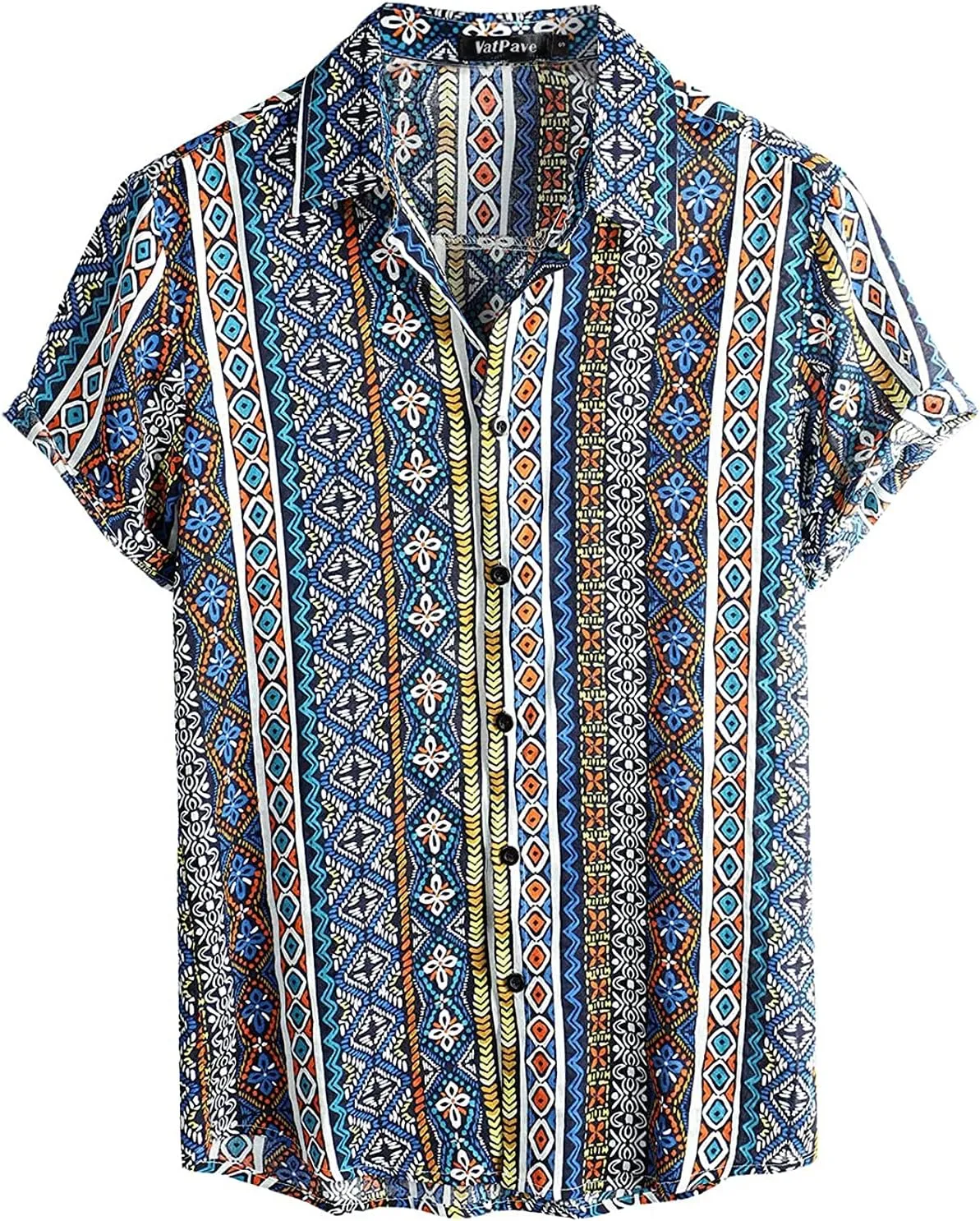 VATPAVE Mens Casual Short Sleeve Button Down Shirts Regular Fit Hawaiian Summer Shirts