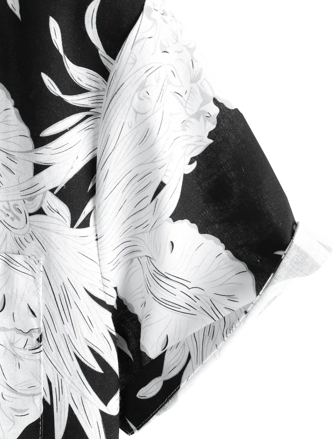 VATPAVE Mens Hawaiian Floral Shirts Cotton Linen Casual Button Down Short Sleeve Beach Shirts
