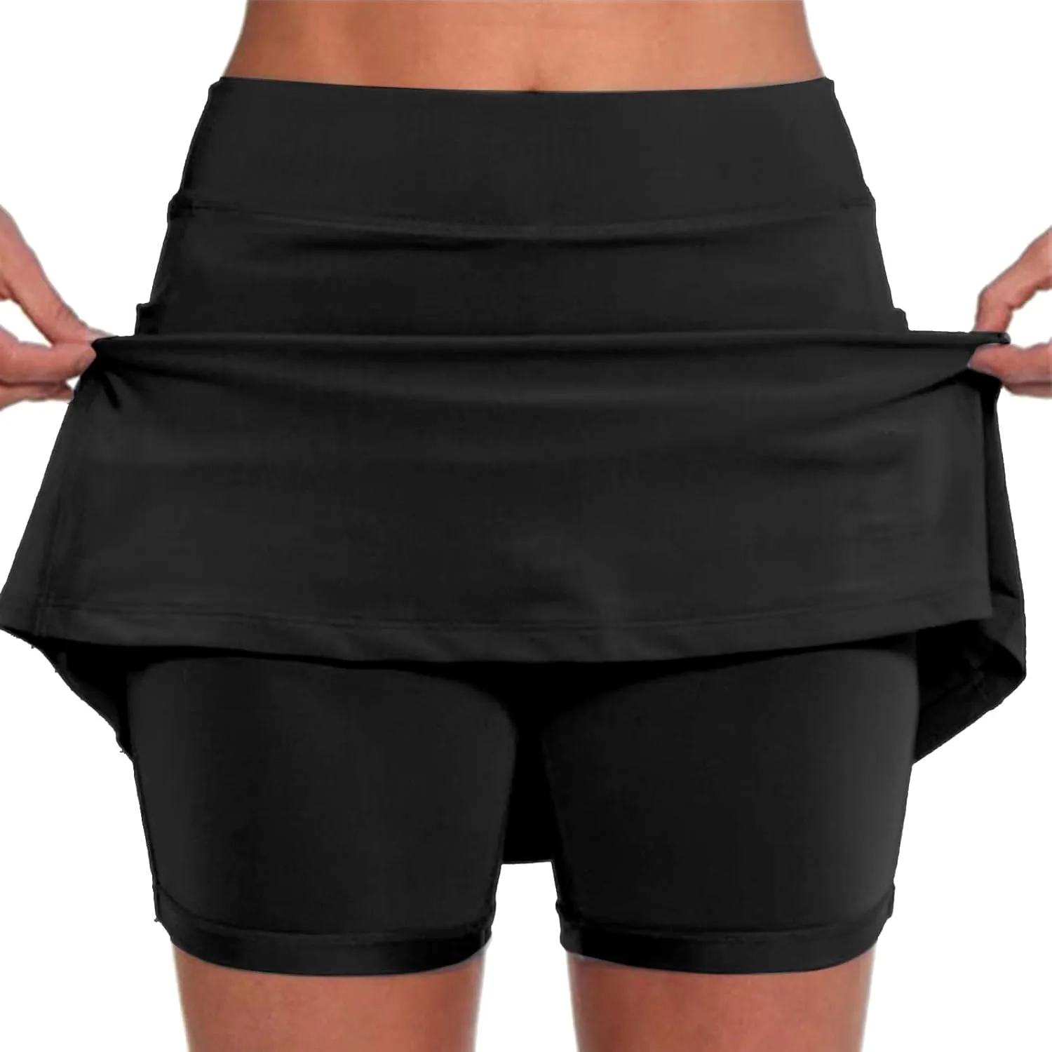 Versatile Skorts for Woman,Plus Size Skort for Curvy Women,Ladies Culottes,Womens Skorts with Pockets Tummy Control