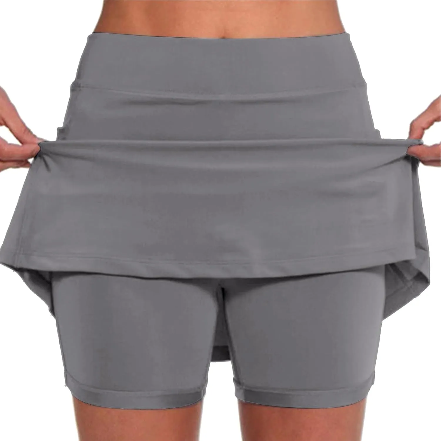 Versatile Skorts for Woman,Plus Size Skort for Curvy Women,Ladies Culottes,Womens Skorts with Pockets Tummy Control