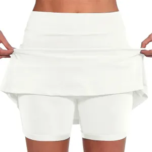 Versatile Skorts for Woman,Plus Size Skort for Curvy Women,Ladies Culottes,Womens Skorts with Pockets Tummy Control