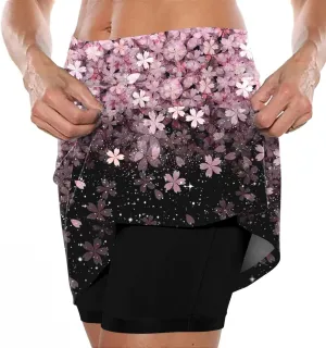 Versatile Skorts for Woman,Plus Size Skort for Curvy Women,Ladies Culottes,Womens Skorts with Pockets Tummy Control