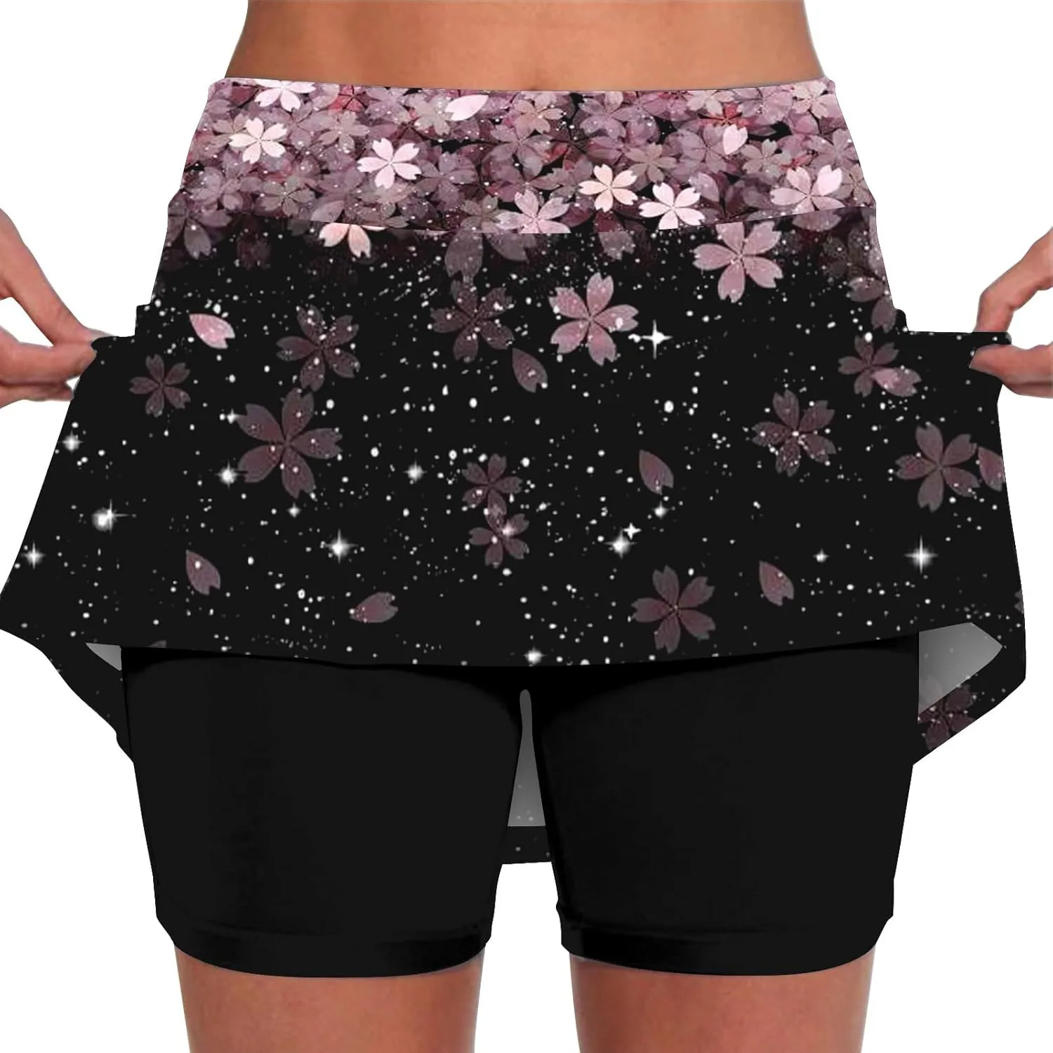 Versatile Skorts for Woman,Plus Size Skort for Curvy Women,Ladies Culottes,Womens Skorts with Pockets Tummy Control