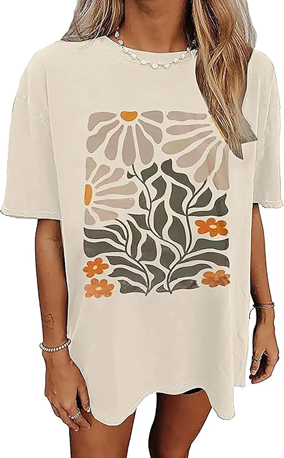 Wildflowers Shirt for Women Oversized Floral T Shirts Inspirational Graphic Tees Flower Plant Shirts Tops