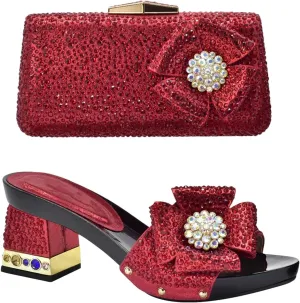 Women's African-Italian Pearl Bridal Set - Vintage-Inspired T-Strap Heels & Pearl-Beaded Clutch for Classic Wedding Receptions