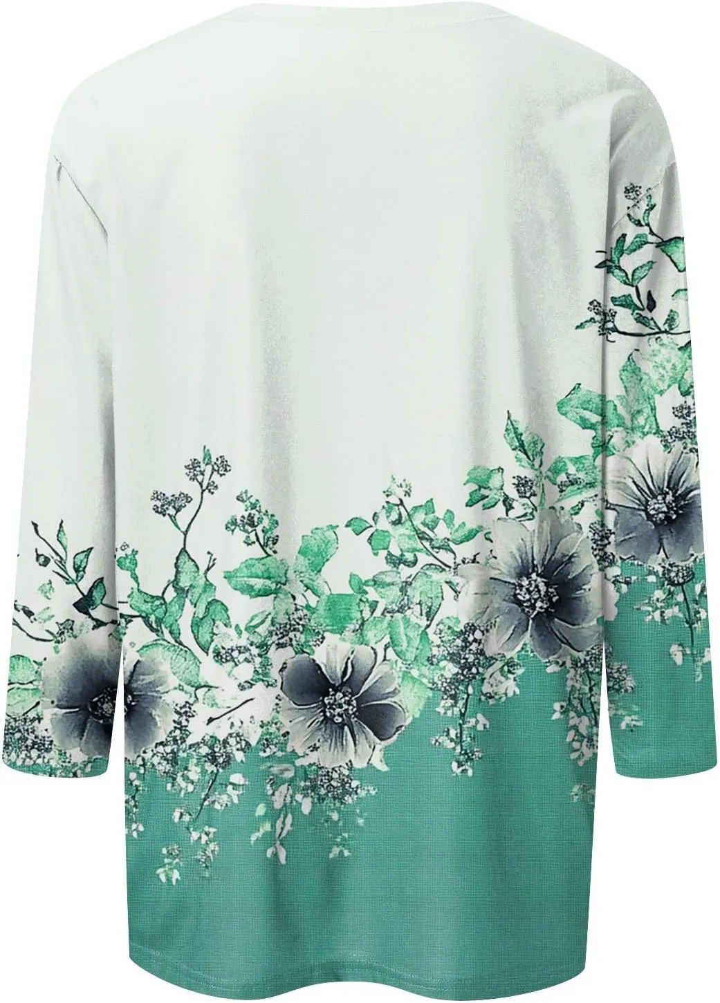 Womens Casual 3/4 Sleeve T-Shirts Sexy V Neck Loose Fit Tunic Tops Cute Basic Tees Blouses Pullover Tops
