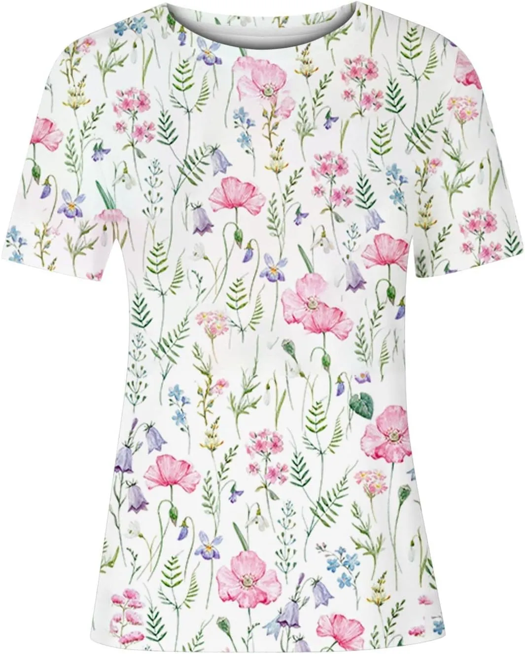 Women's fashionable round-neck printed loose pullovers Womens Shirts Summer Womens Shirts Casual