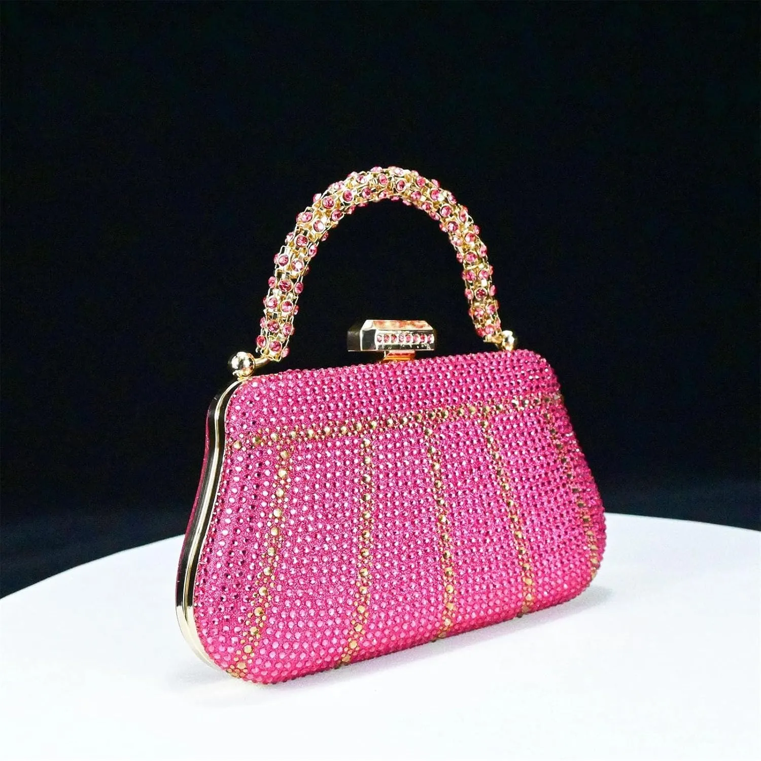 Women's Fuchsia Italian Splicing Pumps & Clutch - Garden Party Essentials