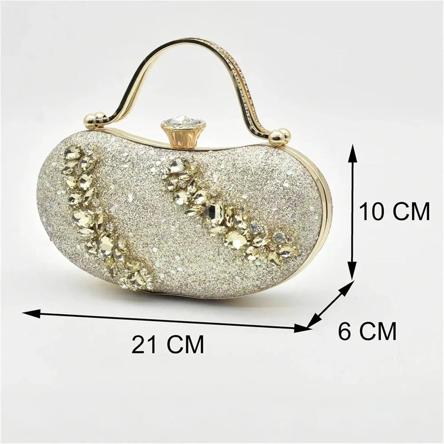 Women's Gold Italian Party Set - Crystal Slingback Pumps & Matching Evening Bag