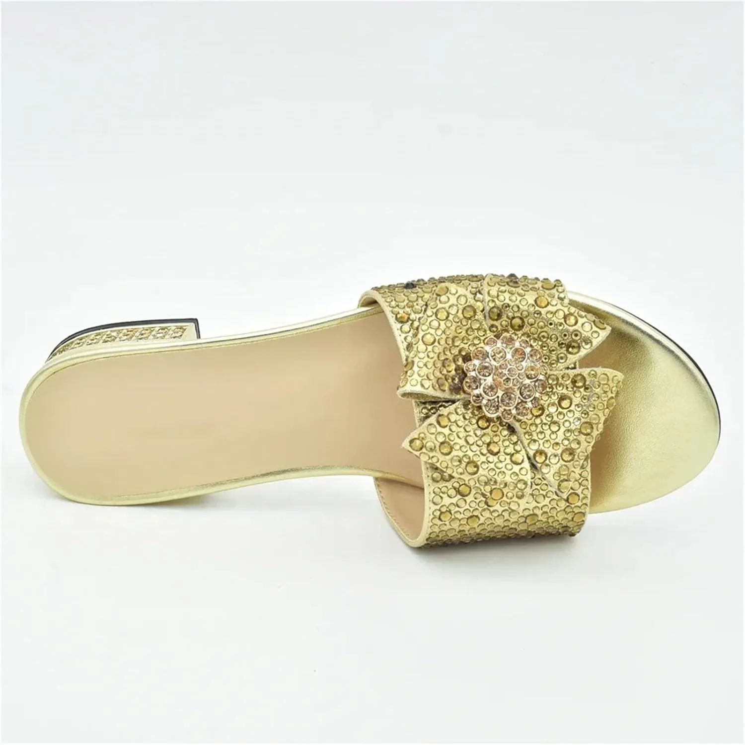 Women's Italian Designer Party Set - Low Heel Slip-On Pumps & Rhinestone Bag (Nigerian Style)