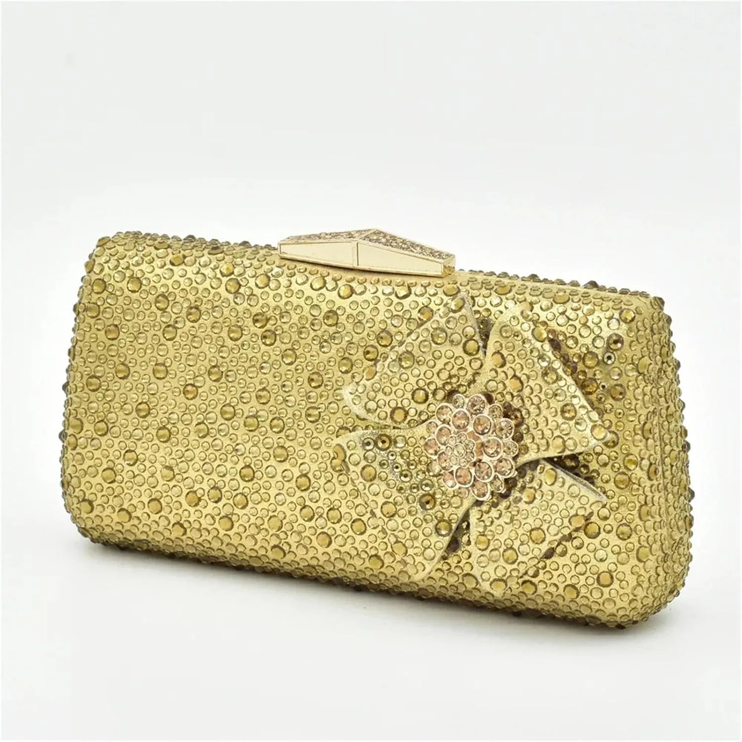 Women's Italian Designer Party Set - Low Heel Slip-On Pumps & Rhinestone Bag (Nigerian Style)
