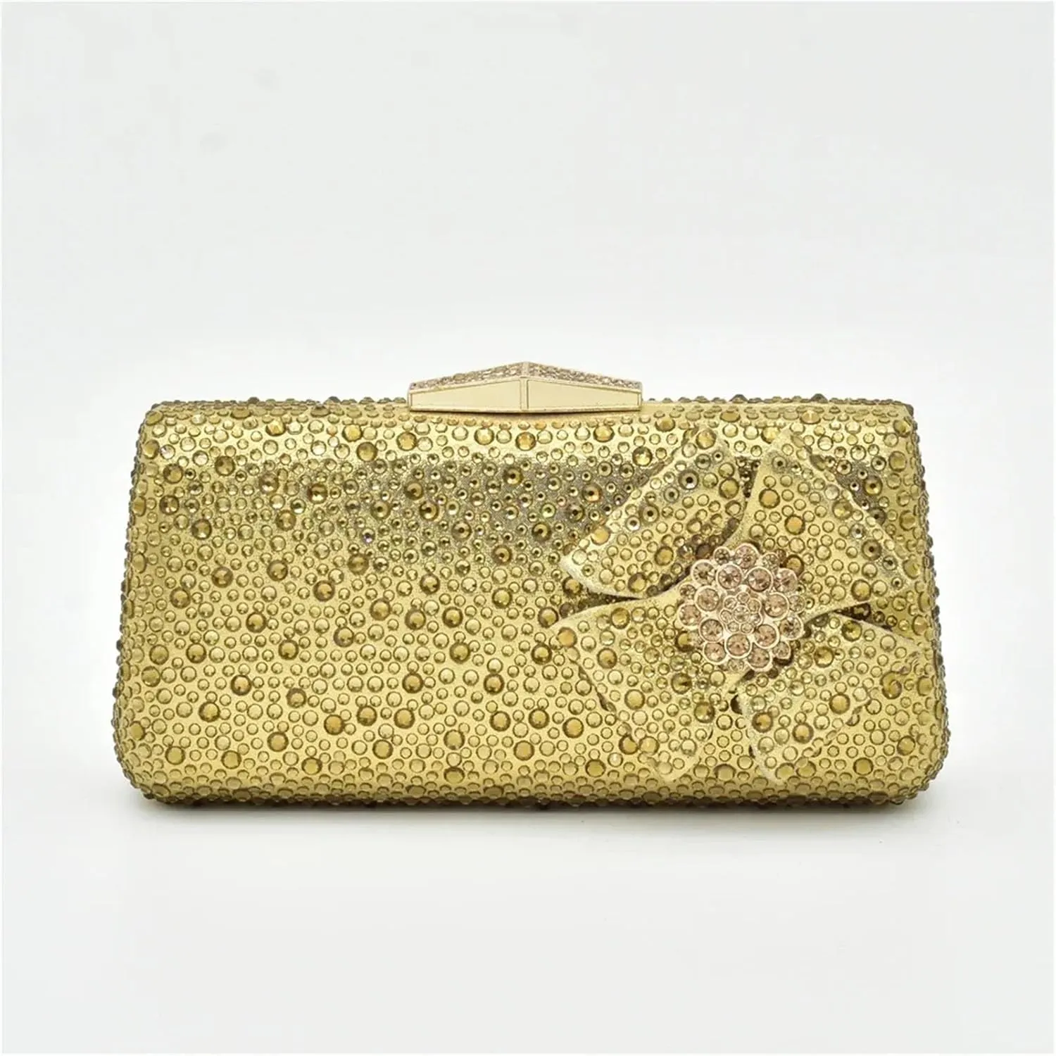 Women's Italian Designer Party Set - Low Heel Slip-On Pumps & Rhinestone Bag (Nigerian Style)