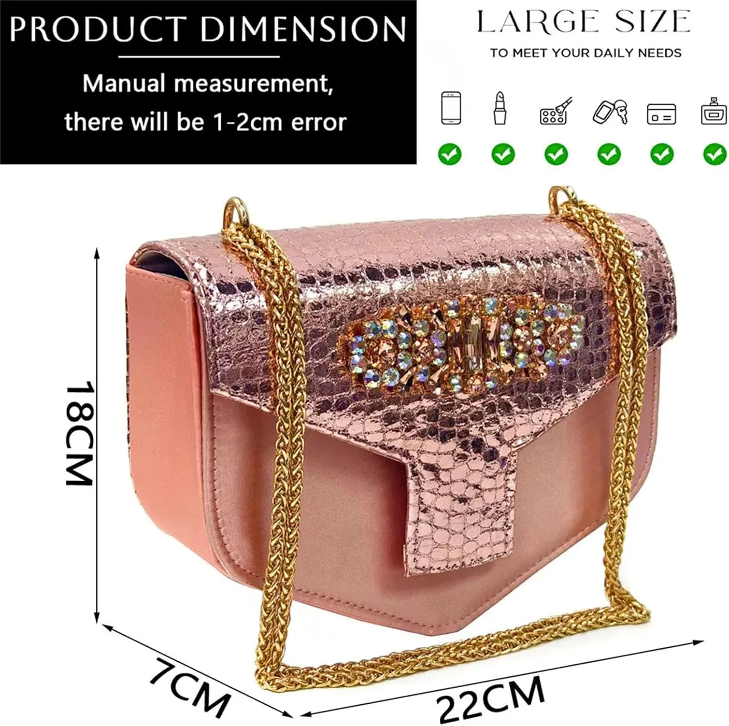 Women's Italian Square-Toe Party Set - Wide-Fit Rhinestone Block Heels & Structured Clutch for Plus Size Comfort
