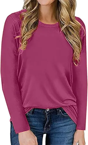Women's Long Sleeve Graphic Shirts Kindness Print Crew Neck Pullover Tops Fall Shirts