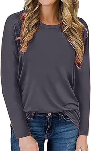 Women's Long Sleeve Graphic Shirts Kindness Print Crew Neck Pullover Tops Fall Shirts