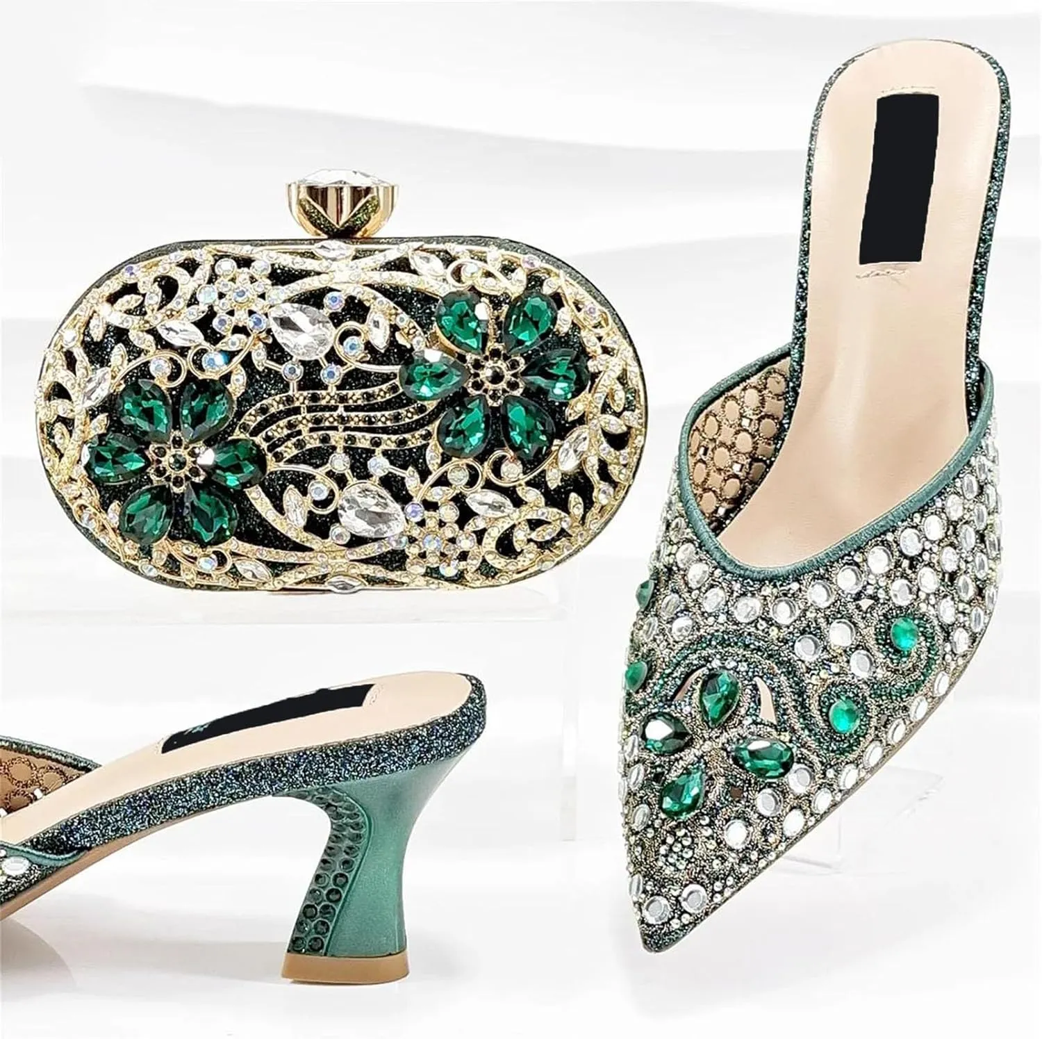 Women's Mature Bridal Set - Italian Pumps & Structured Clutch for Nigerian Traditional Events