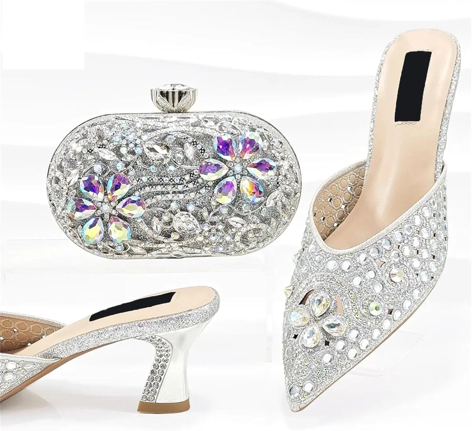 Women's Mature Bridal Set - Italian Pumps & Structured Clutch for Nigerian Traditional Events