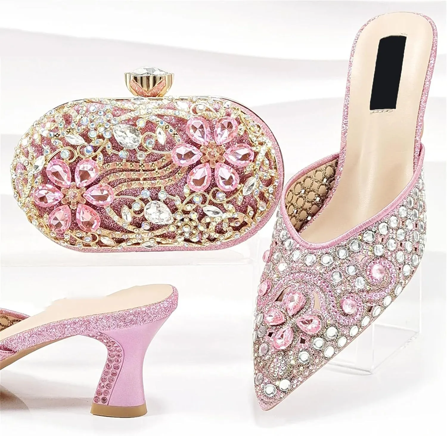 Women's Mature Bridal Set - Italian Pumps & Structured Clutch for Nigerian Traditional Events
