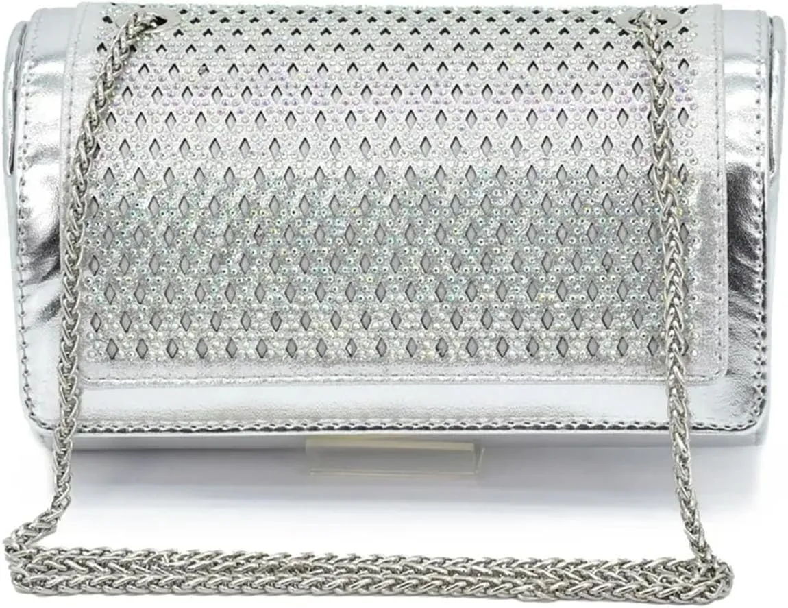 Women's Nigerian-Italian Bridal Set - Rhinestone-Embellished Pumps & Evening Clutch