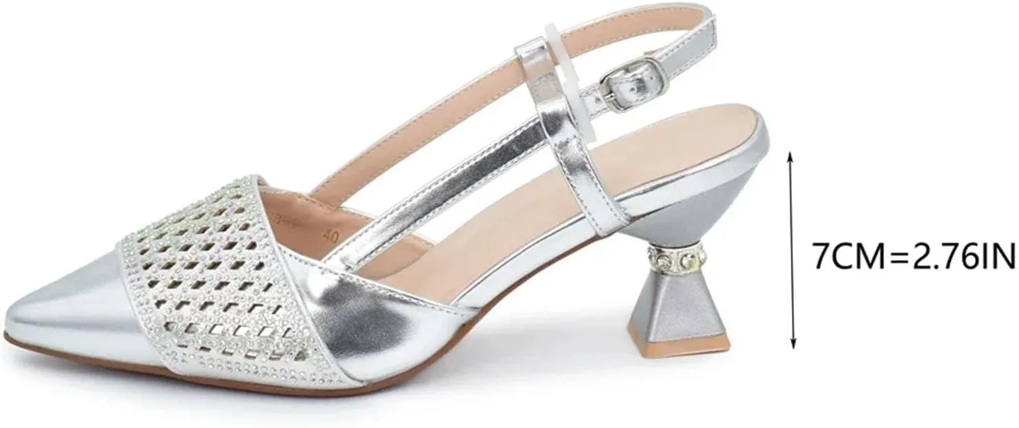 Women's Nigerian-Italian Bridal Set - Rhinestone-Embellished Pumps & Evening Clutch