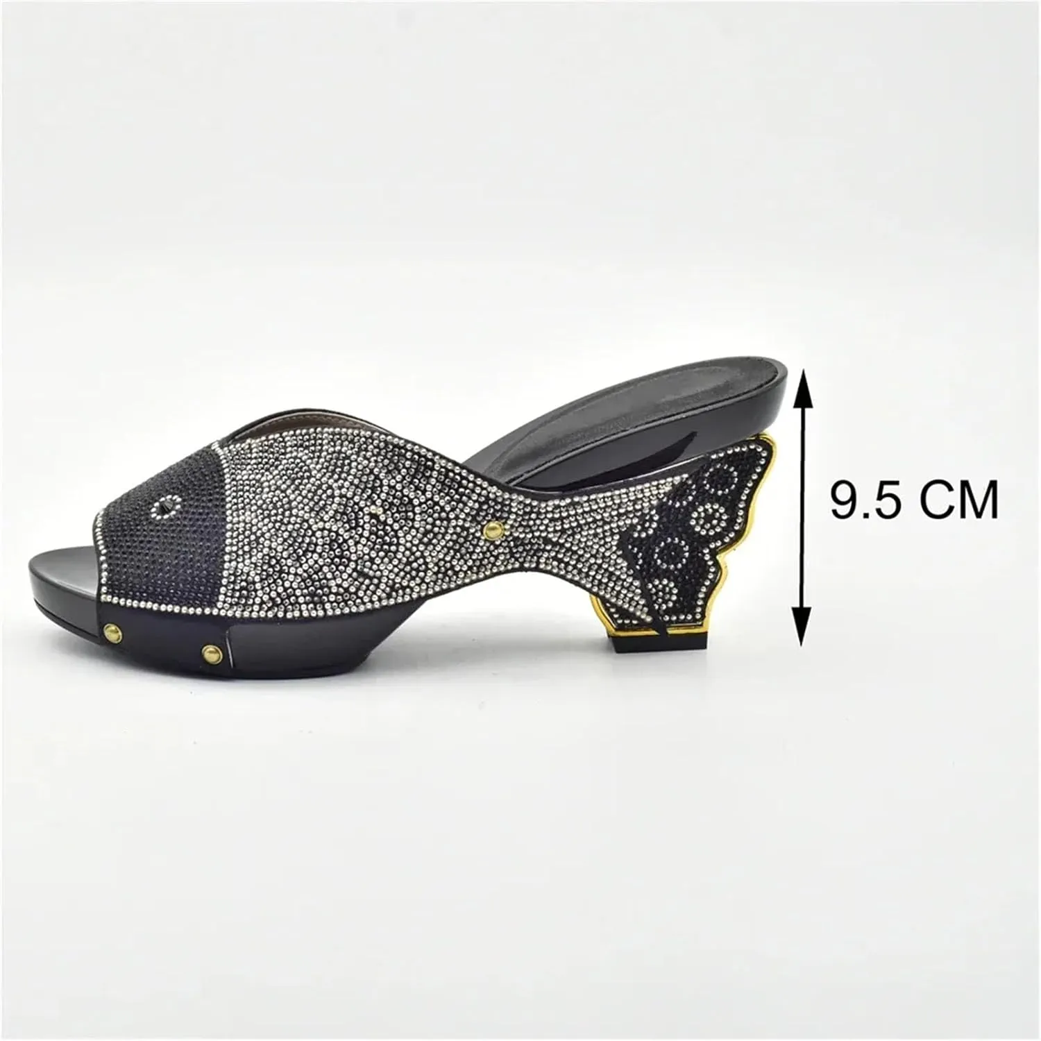 Women's Nigerian-Italian Bridal Set - Rhinestone Pumps & Clutch for Weddings and Evening Celebrations