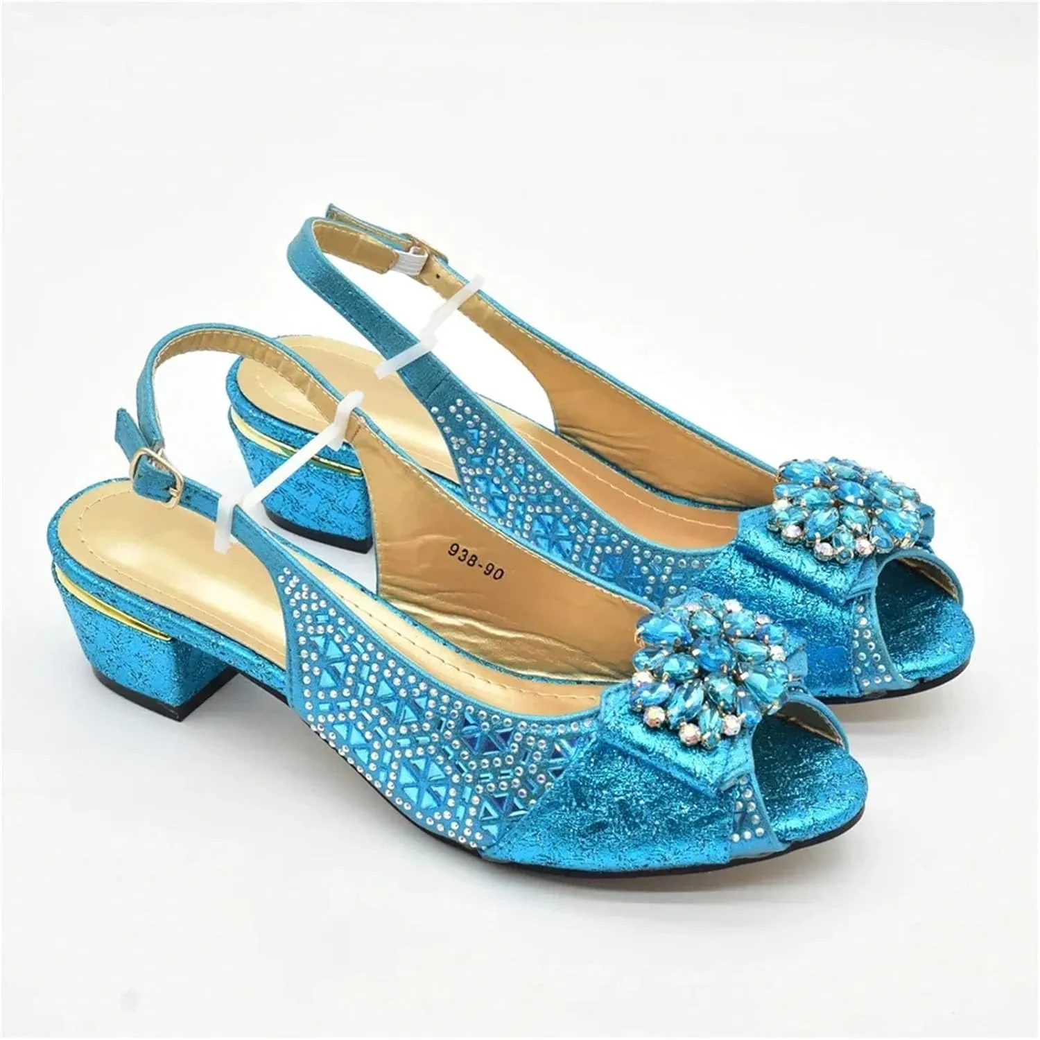 Women's Nigerian-Italian Party Set - Rhinestone-Embellished Pumps & Matching Bag