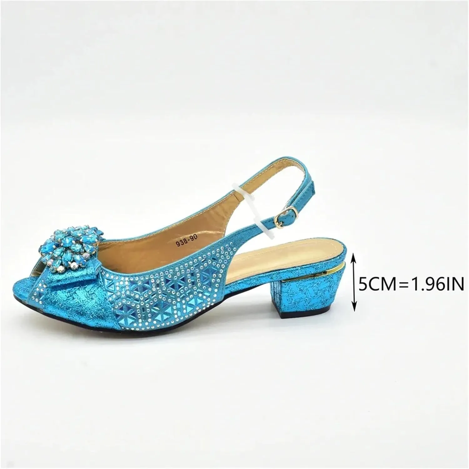 Women's Nigerian-Italian Party Set - Rhinestone-Embellished Pumps & Matching Bag