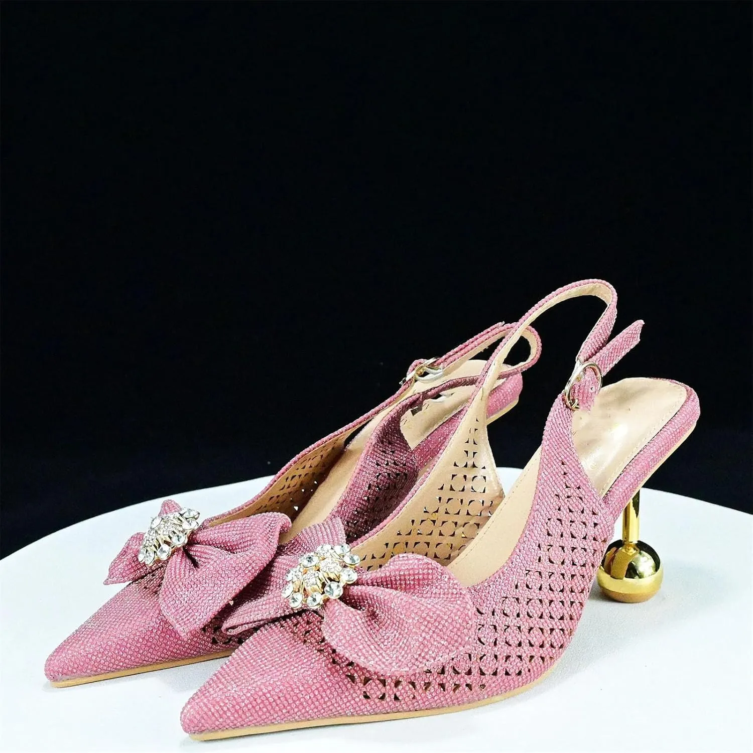 Women's Pink Italian Hollow Out Pumps & Clutch - Sweet African Party Set