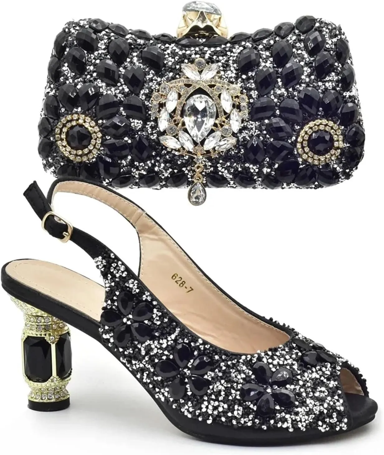 Women's Silver Italian Leather Set - Nigeria Party Shoes & Matching Designer Bag
