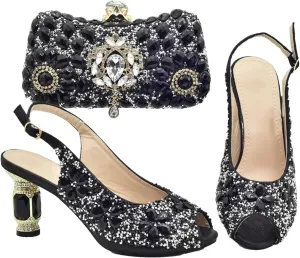 Women's Silver Italian Leather Set - Nigeria Party Shoes & Matching Designer Bag