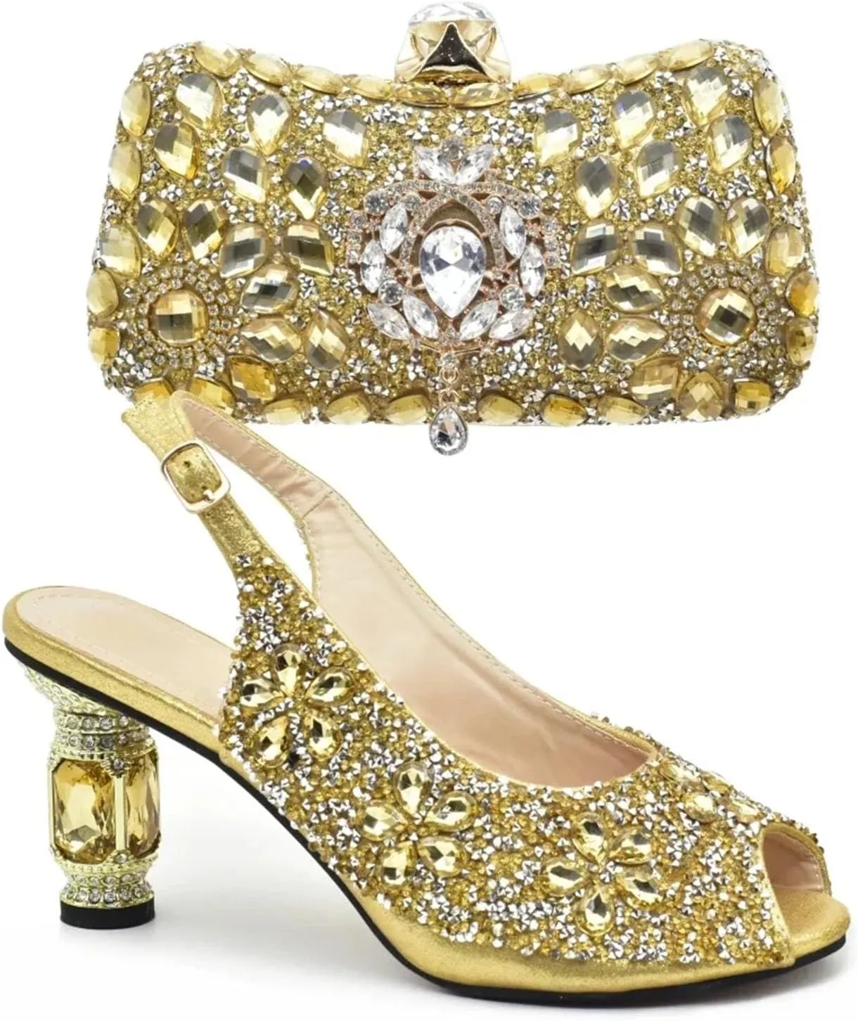 Women's Silver Italian Leather Set - Nigeria Party Shoes & Matching Designer Bag
