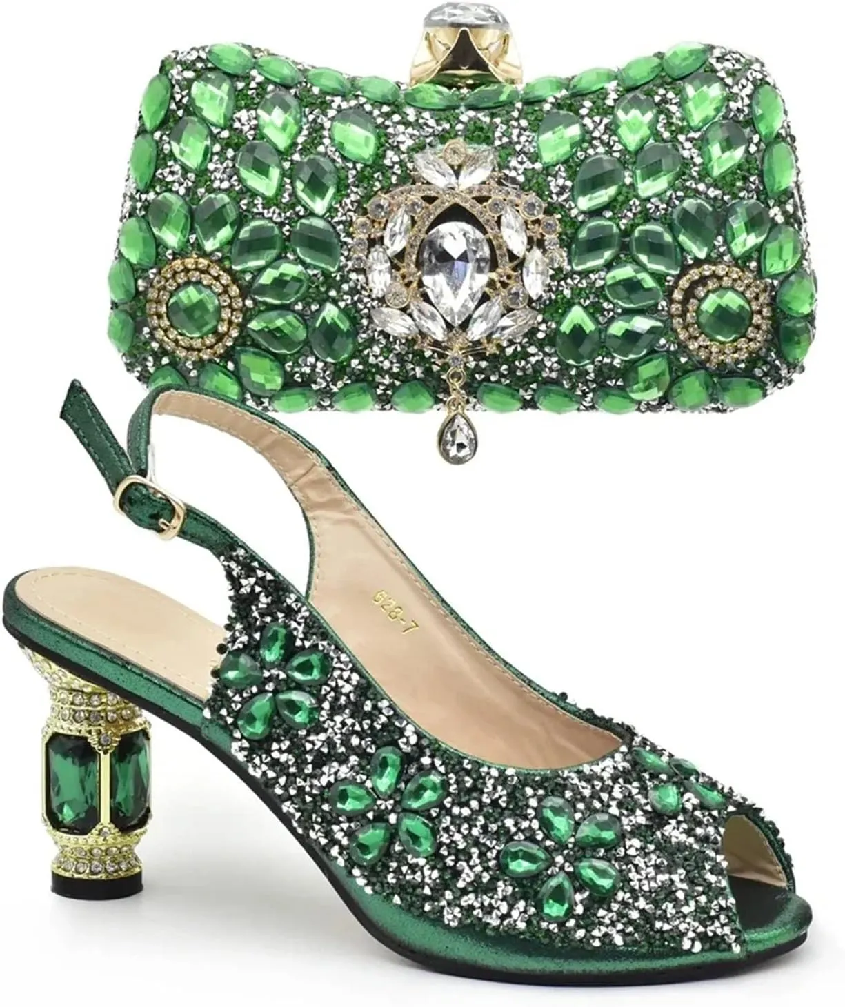 Women's Silver Italian Leather Set - Nigeria Party Shoes & Matching Designer Bag