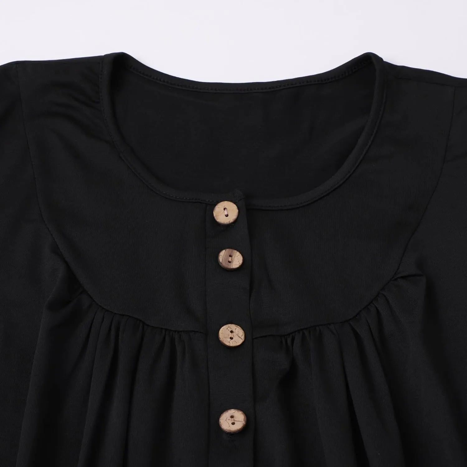 Womens Summer Tops Plus Size Henley Shirts Short Sleeve Boho Floral Tunic Tops Loose Fitting V Neck Button Up Blouses