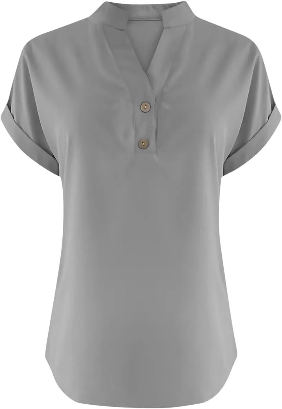 Womens Summer Tops V Neck Button Down Short Sleeve Top T Shirt Short Sleeve Casual Blouse Tops People Inspired