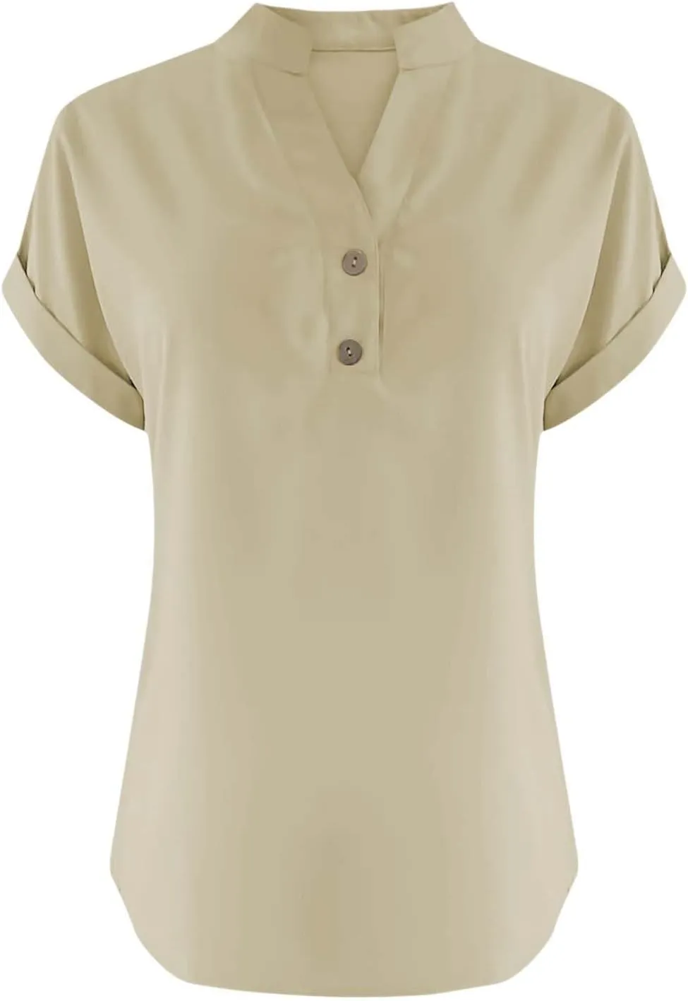 Womens Summer Tops V Neck Button Down Short Sleeve Top T Shirt Short Sleeve Casual Blouse Tops People Inspired