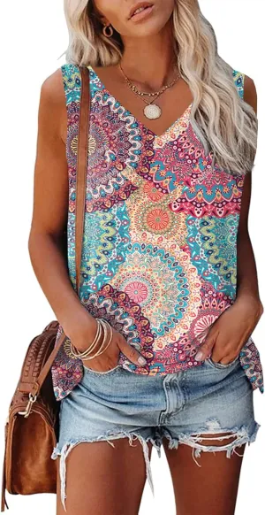Womens Tank Tops Sleeveless Yoga Shirts Summer Tops Loose Fit Running Athletic Shirts