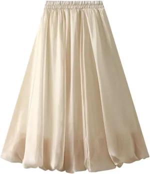 Women's Trendy High Waisted Slim Gradient Pleated A-Line Midi Skirt, Stylish Polka Dot Print for Fashion-Forward Look