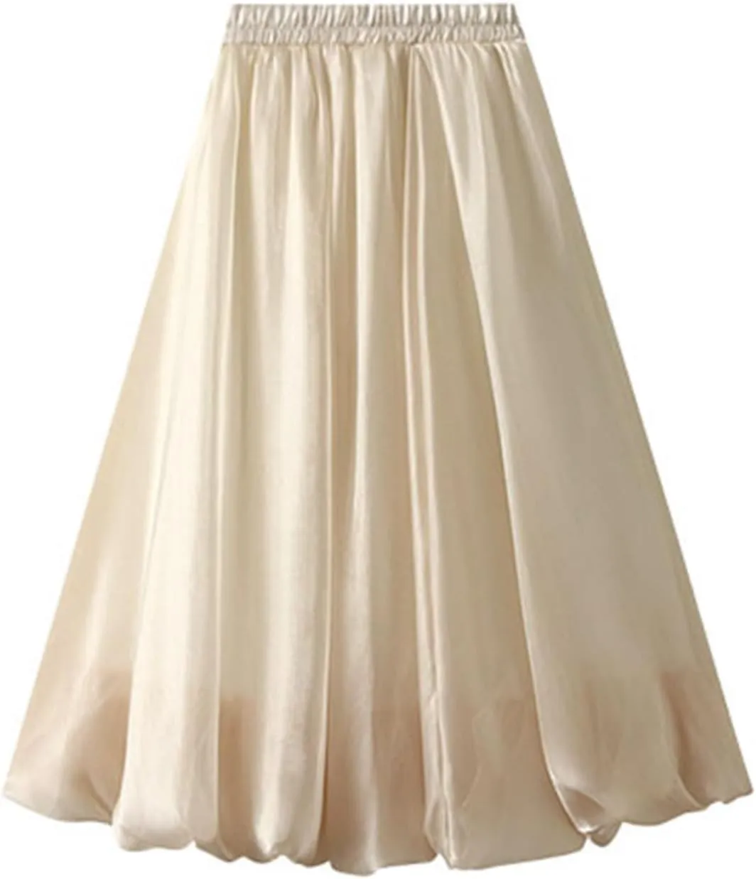 Women's Trendy High Waisted Slim Gradient Pleated A-Line Midi Skirt, Stylish Polka Dot Print for Fashion-Forward Look
