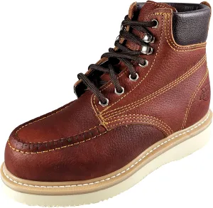 Workmen-v Men's Work Boots Slip Resistant Genuine Leather Lace Up 613 Moc Toe