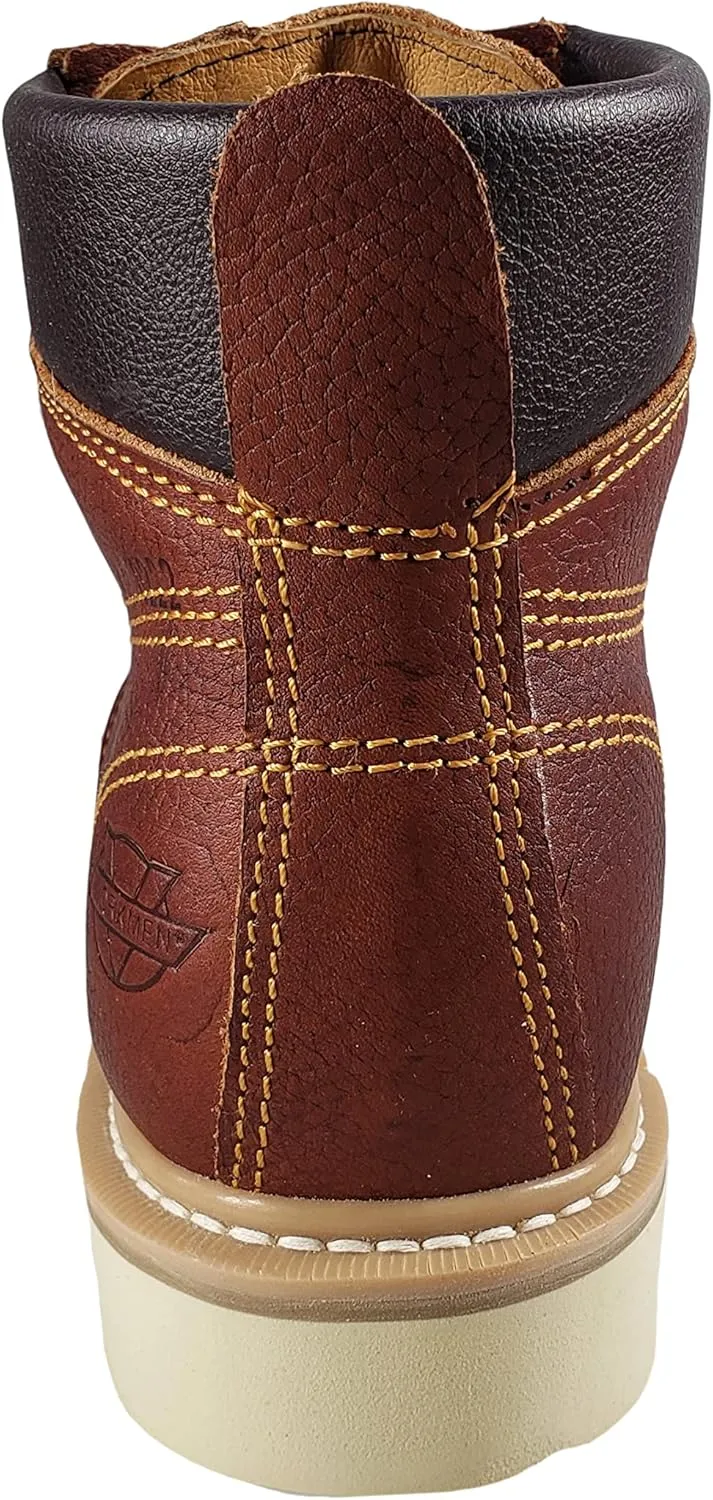 Workmen-v Men's Work Boots Slip Resistant Genuine Leather Lace Up 613 Moc Toe