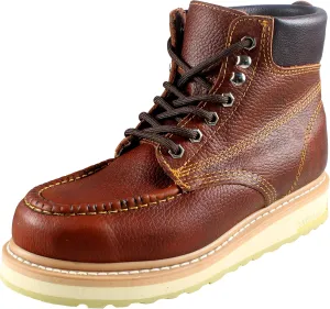 Workmen-V Men's Work Boots Slip Resistant Genuine Leather Lace Up 614 Moc Toe