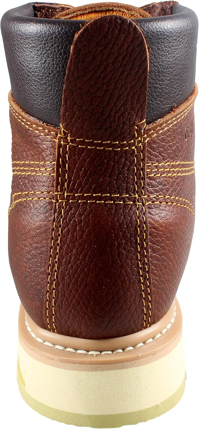 Workmen-V Men's Work Boots Slip Resistant Genuine Leather Lace Up 614 Moc Toe