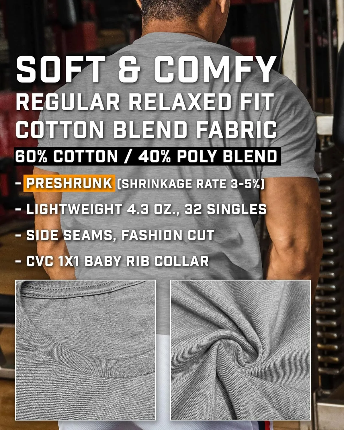 Workout Shirts for Men, Gym Skull Men's T-Shirt, Weightlifting Funny Tee Shirts