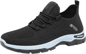 ZWRXW Women's Slip On Walking Shoes Slip-On Orthopedic Shoes Lightweight Breathable Comfortable Fashion Sneakers Non Slip Mesh Up Footwear for Tennis Running Training